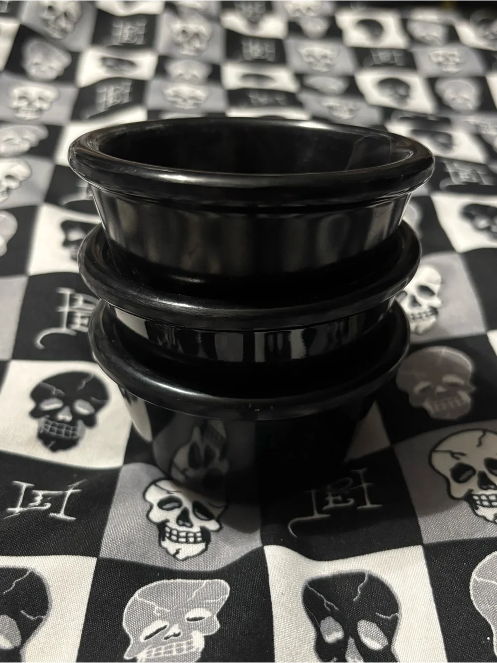 Y2K Carlisle Set of 3 Black Plastic Sauce Dip Dipping Cups